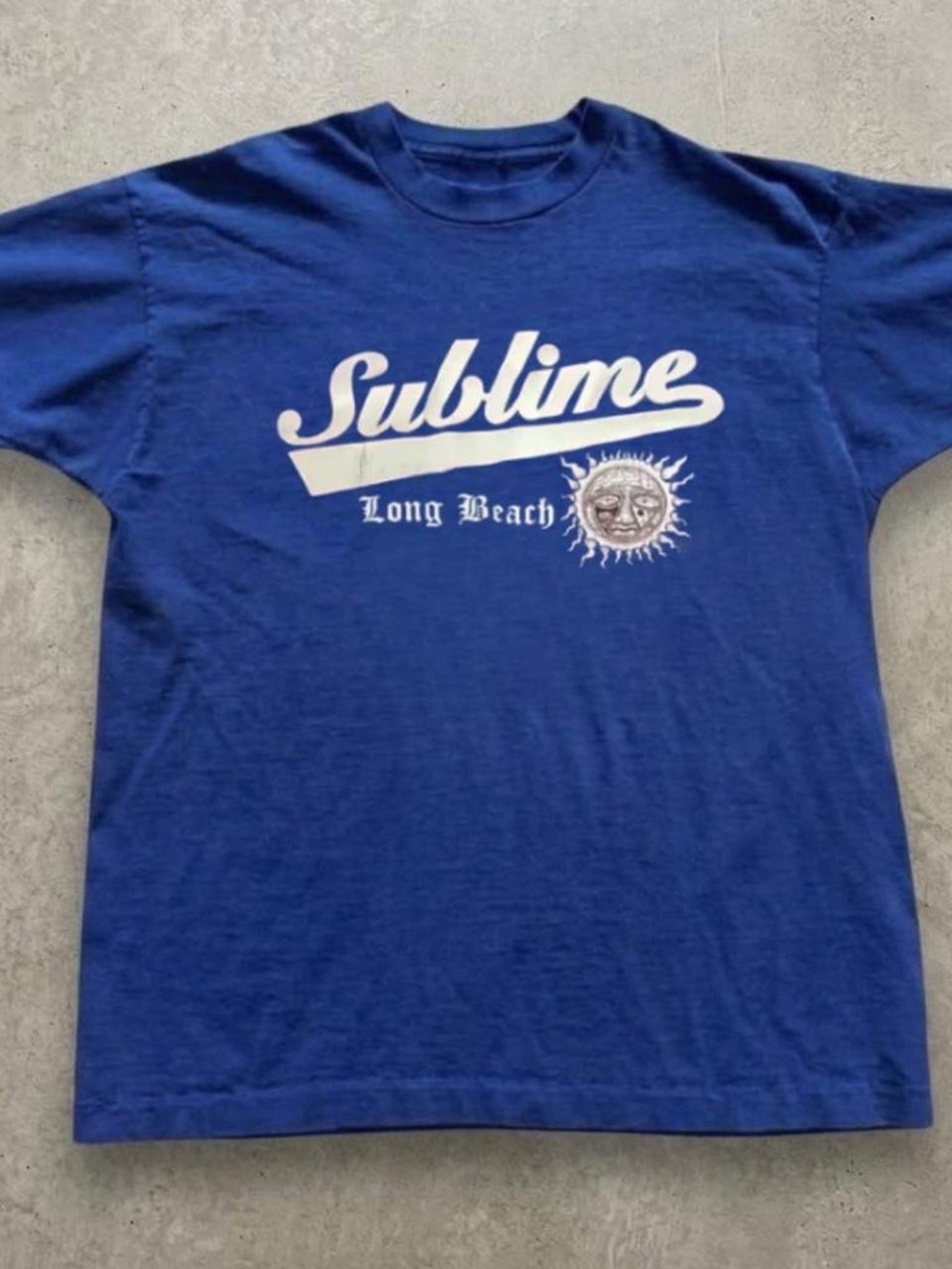 Gildan Sublime Long Beach Graphic Tee - Blue & White
